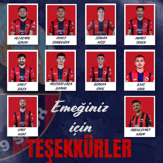 Mardinspor’dan 10 futbolcuya teşekkür