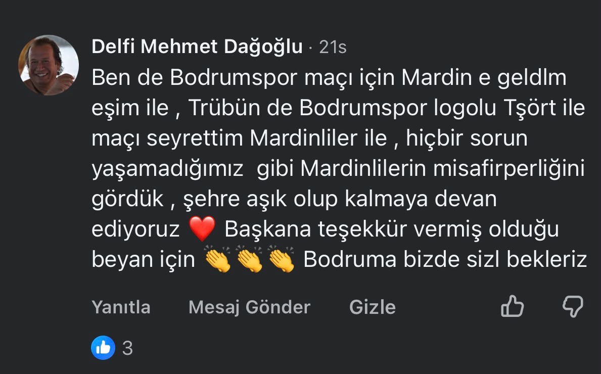 Bodrumlu taraftar Delfi’den Mardin’e övgü: “Şehre aşık olduk”